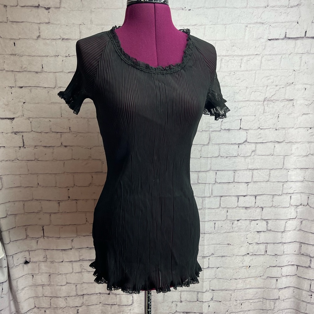 Gossard Artemis black sheer slip nightgown size medium
